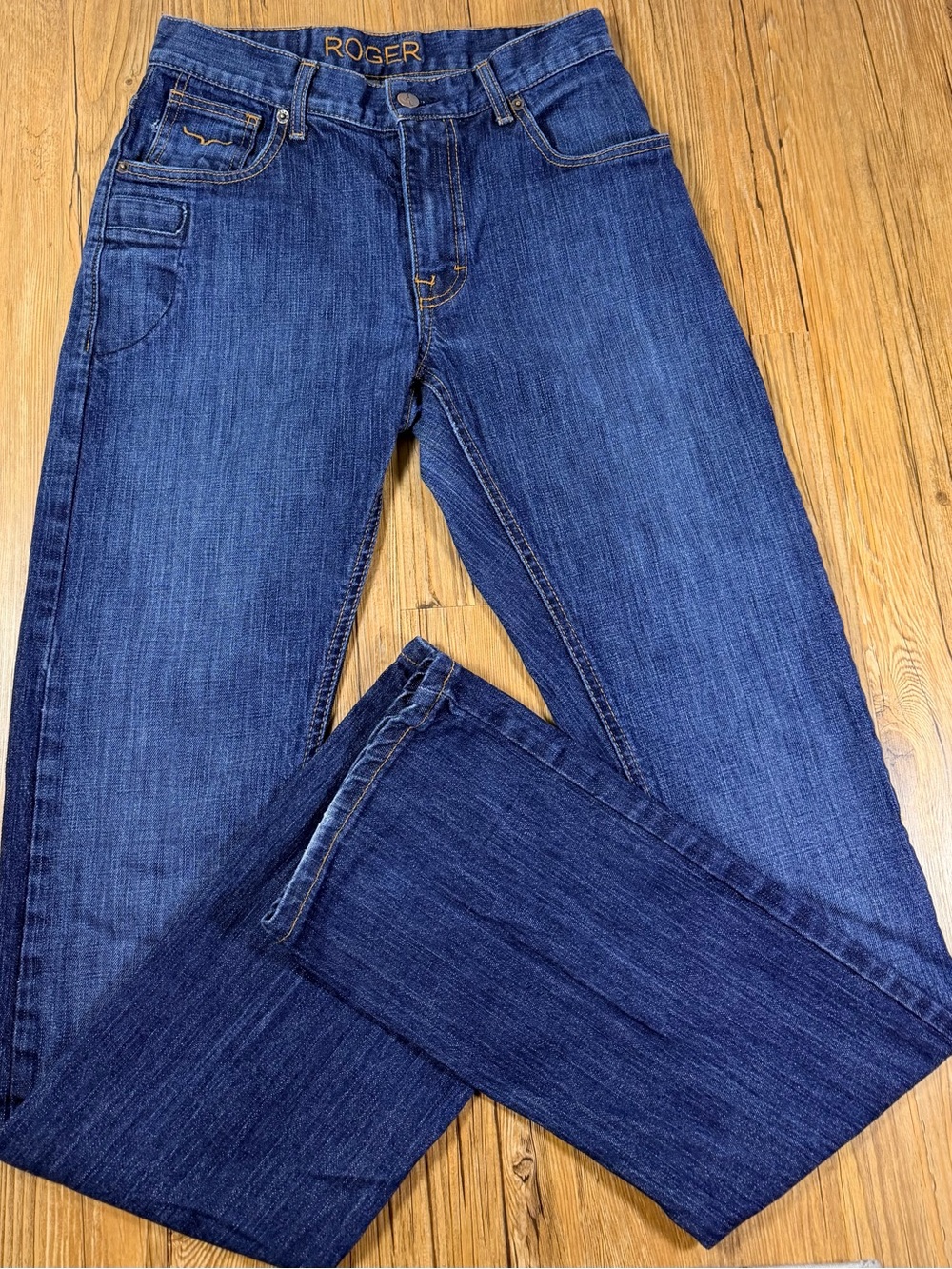 Kimes Ranch Roger Jeans Mens 29x34 Dark Wash Straight Leg Western USA